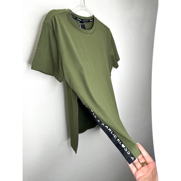 Adidas x Karlie Kloss Olive Oversize  Side Slit Training Tshirt xs - Picture 3 of 16